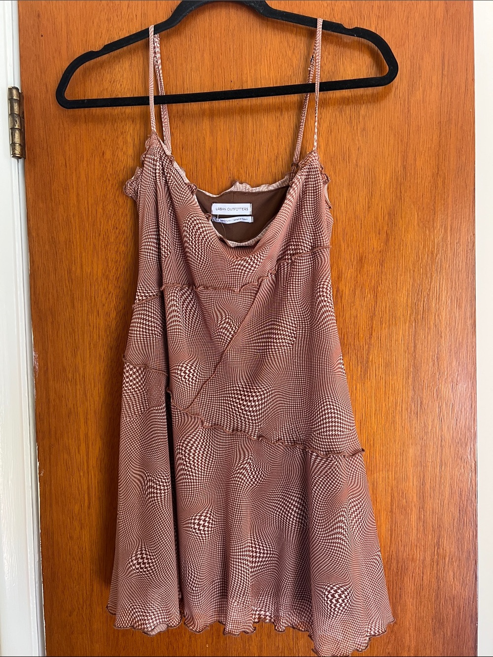 Urban Outfitters Rust Brown Printed Slip Mini Dress - Never Worn
